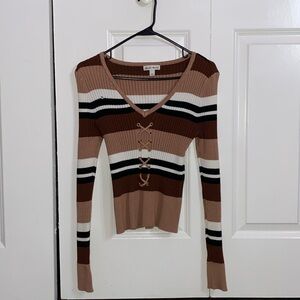 Long sleeve multi colored top